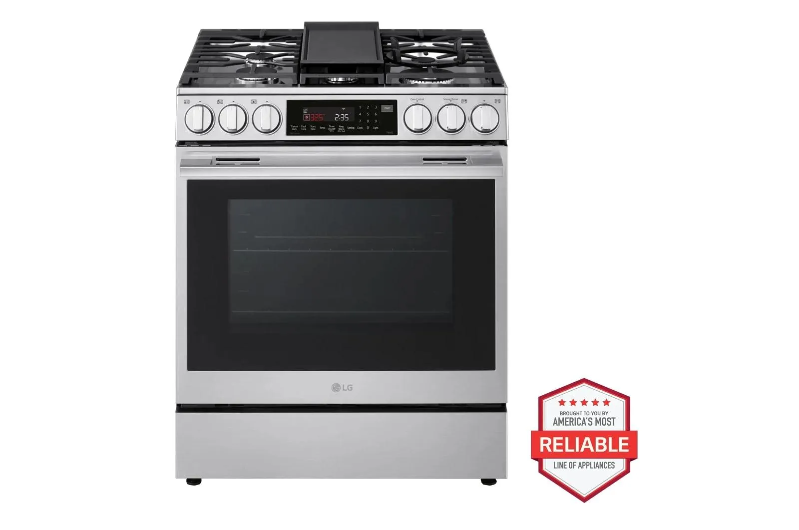 Lg LSGL6337X 6.3 Cu Ft. Smart Gas Slide-In Range With Instaview. Probake Convection. And Air Fry