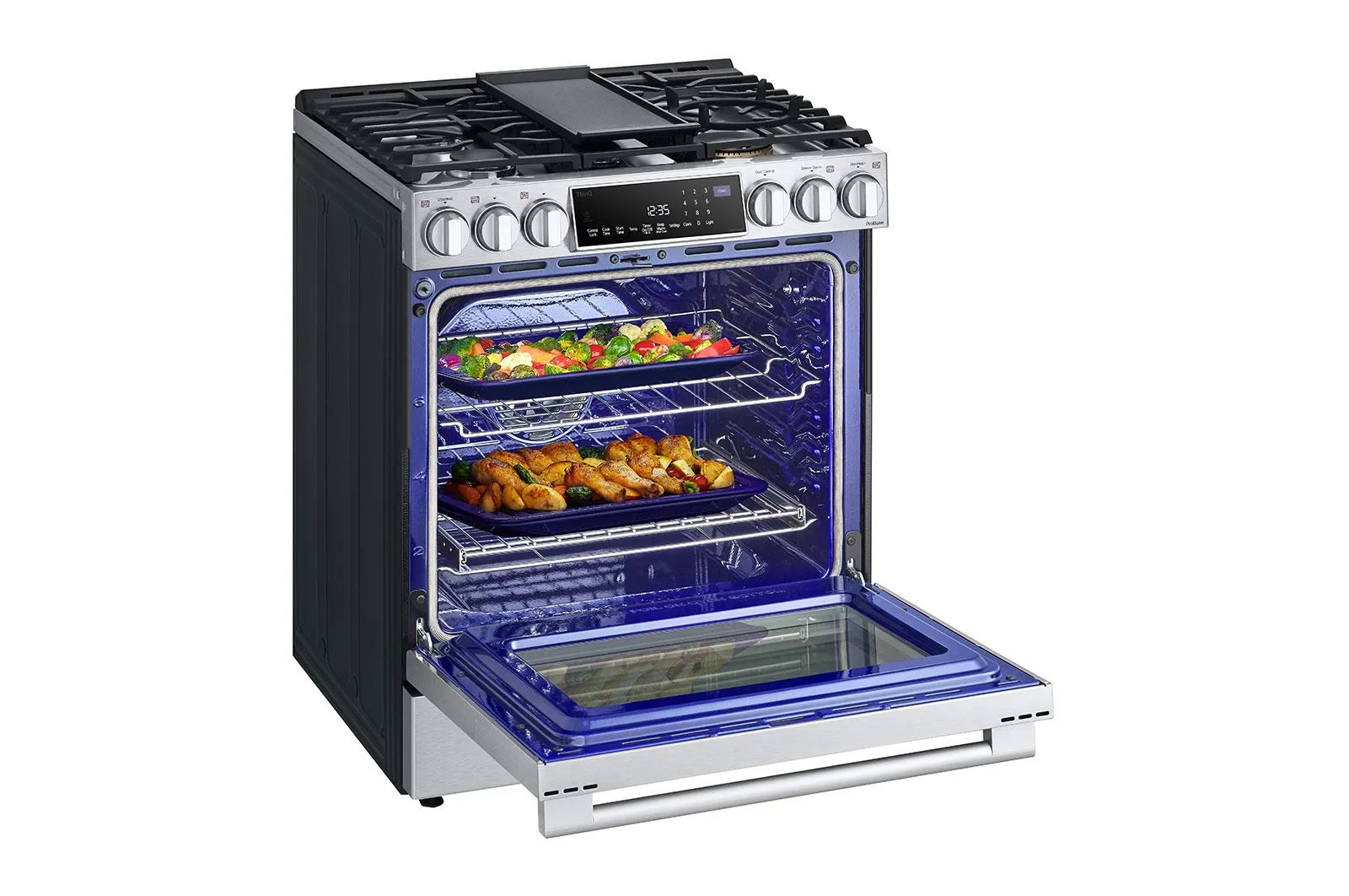 Lg LSGS6338F Lg Studio 6.3 Cu. Ft. Instaview Gas Slide-In Range With Probake Convection And Air Fry
