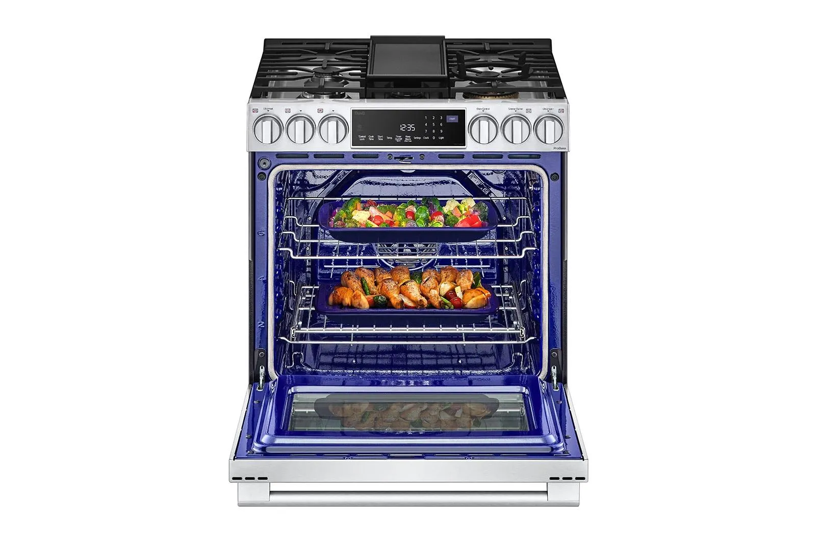 Lg LSGS6338F Lg Studio 6.3 Cu. Ft. Instaview Gas Slide-In Range With Probake Convection And Air Fry