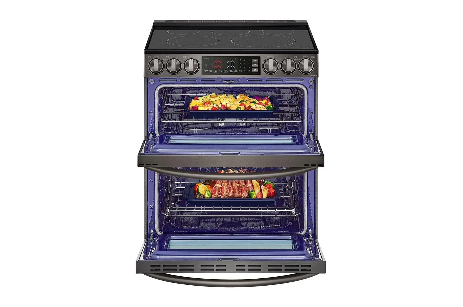 Lg LTEL7337D 7.3 Cu. Ft. Smart Instaview Electric Double Oven Slide-In Range With Probake Convection. Air Fry. And Air Sous Vide