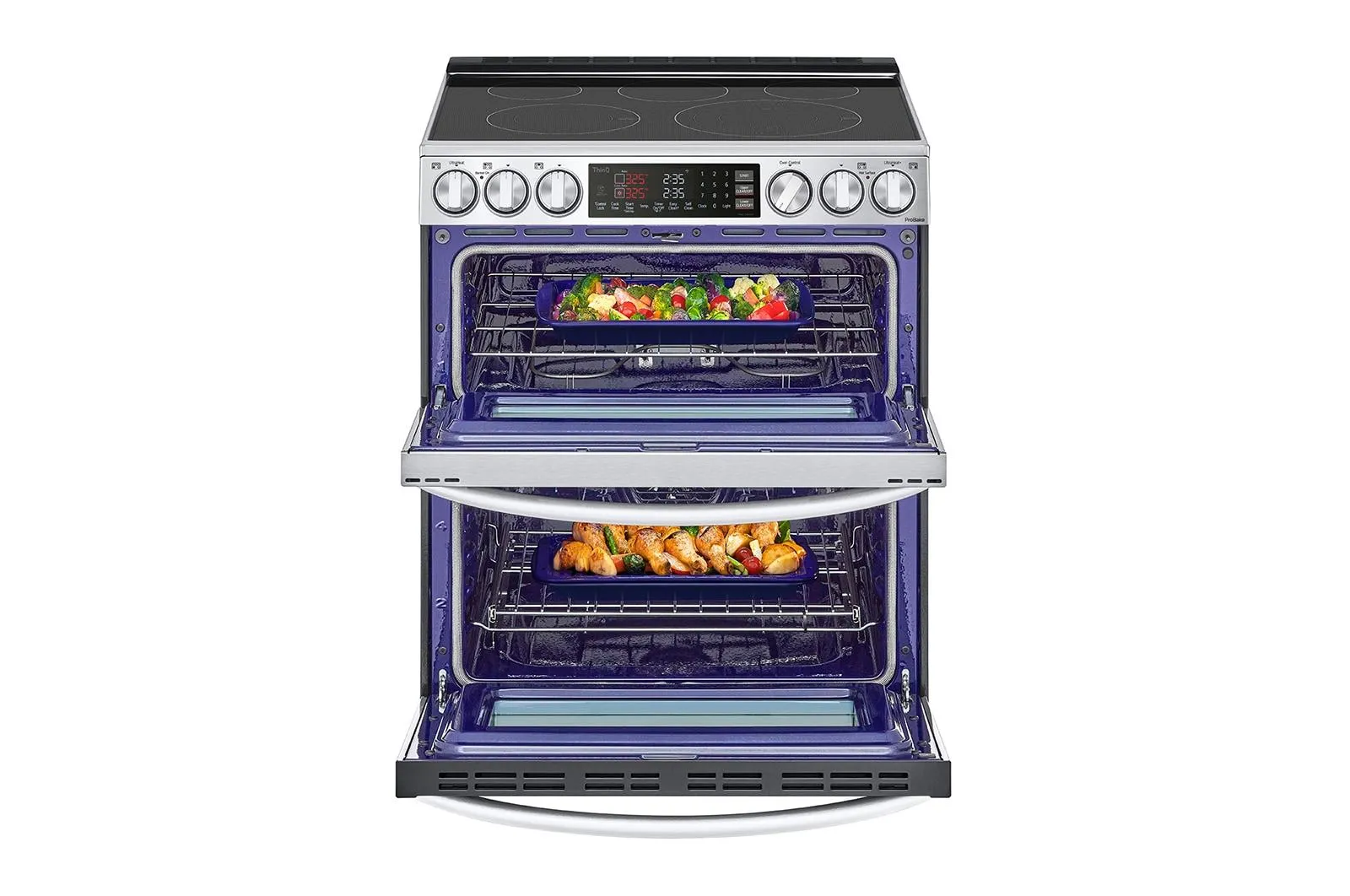 Lg LTEL7337F 7.3 Cu. Ft. Smart Instaview Electric Double Oven Slide-In Range With Probake Convection. Air Fry. And Air Sous Vide