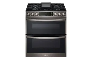 Lg LTGL6937D 6.9 Cu. Ft. Smart Instaview Gas Double Oven Slide-In Range With Probake Convection. Air Fry. And Air Sous Vide