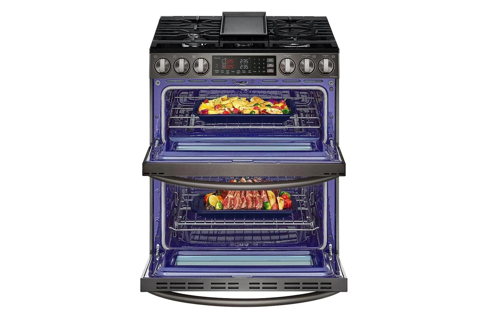 Lg LTGL6937D 6.9 Cu. Ft. Smart Instaview Gas Double Oven Slide-In Range With Probake Convection. Air Fry. And Air Sous Vide