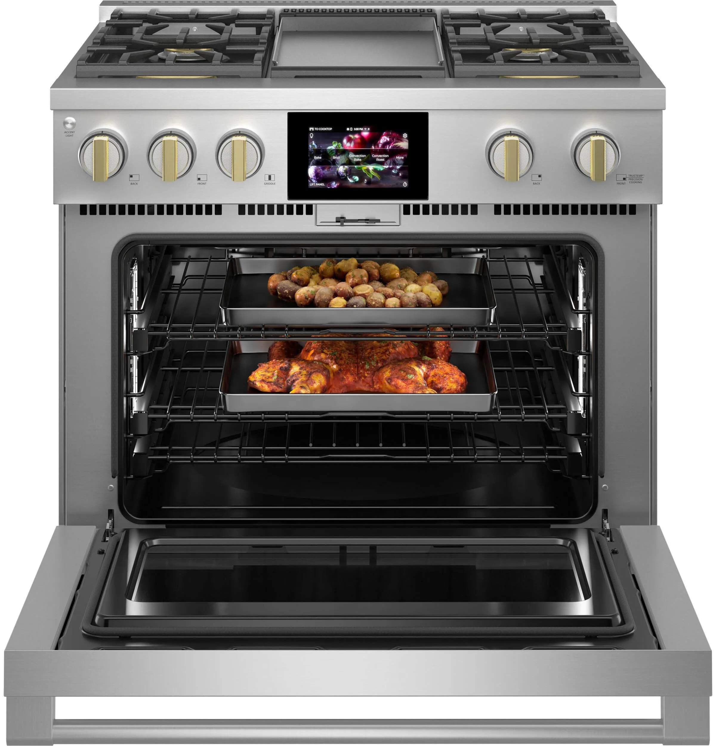 Monogram ZDP364NDTSS Monogram 36 Dual-Fuel Professional Range With 4 Burners And Griddle (Natural Gas)