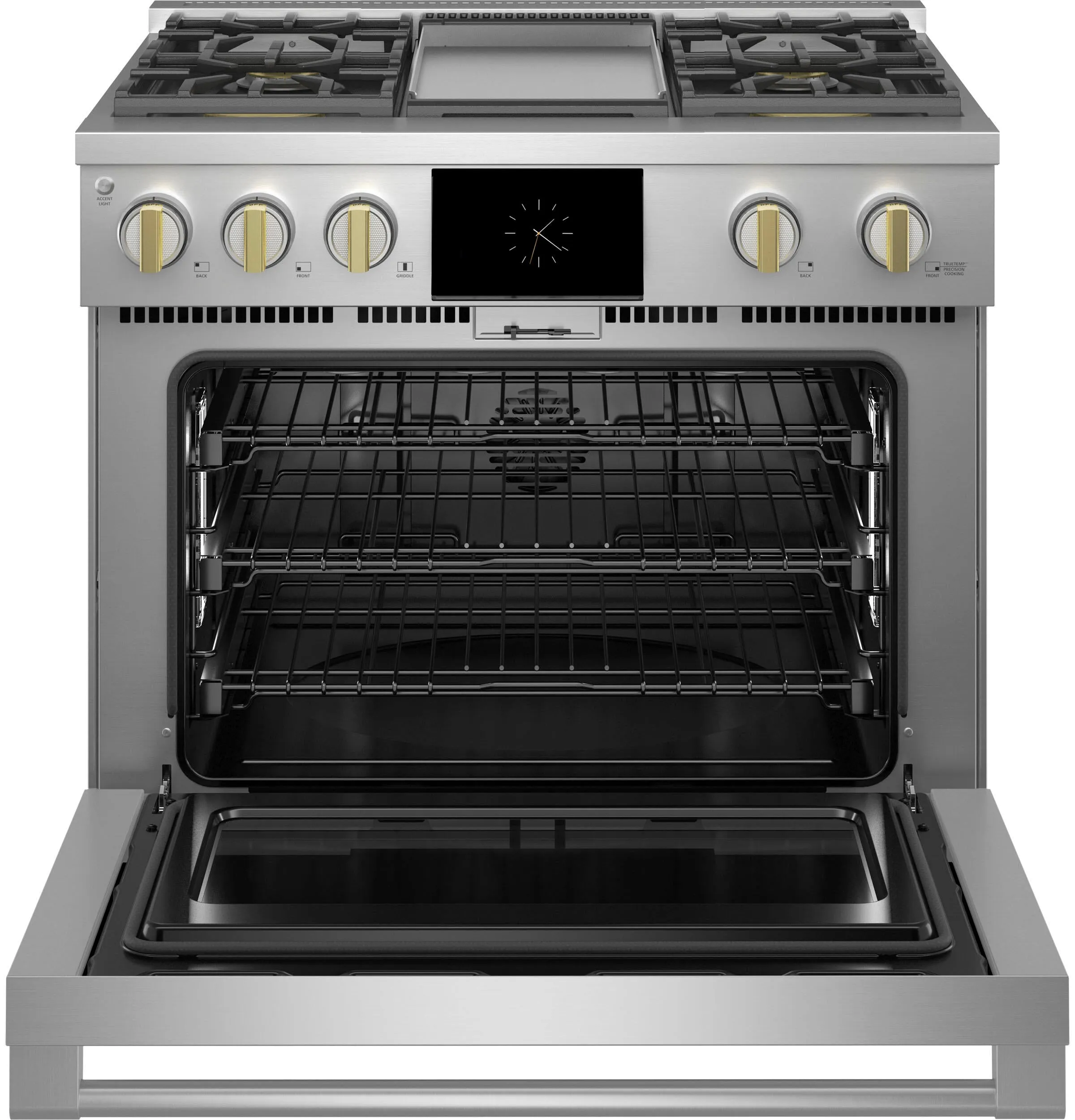 Monogram ZDP364NDTSS Monogram 36 Dual-Fuel Professional Range With 4 Burners And Griddle (Natural Gas)