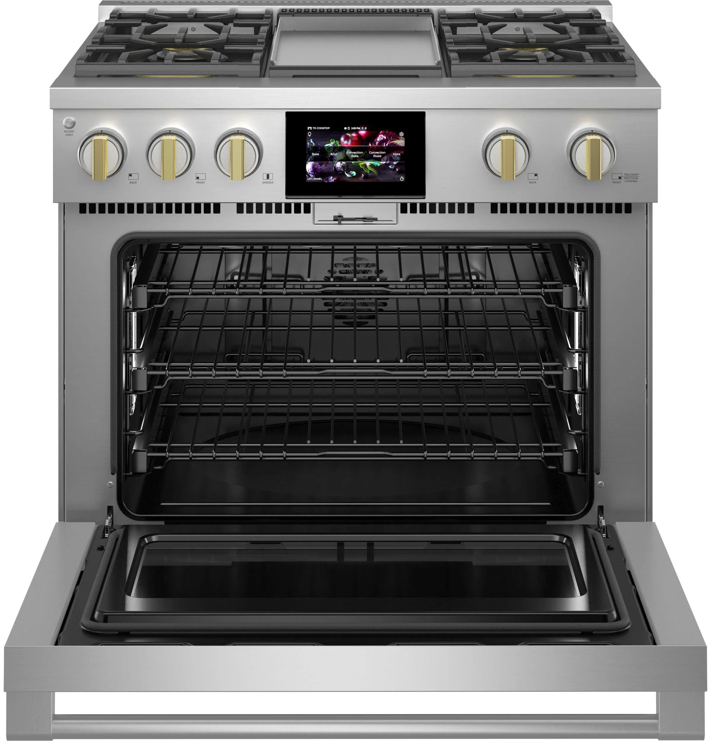 Monogram ZDP364NDTSS Monogram 36 Dual-Fuel Professional Range With 4 Burners And Griddle (Natural Gas)
