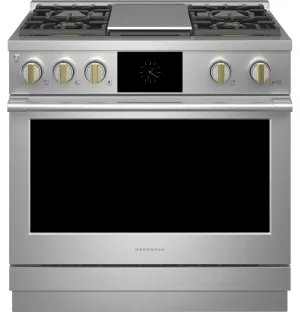 Monogram ZDP364NDTSS Monogram 36 Dual-Fuel Professional Range With 4 Burners And Griddle (Natural Gas)