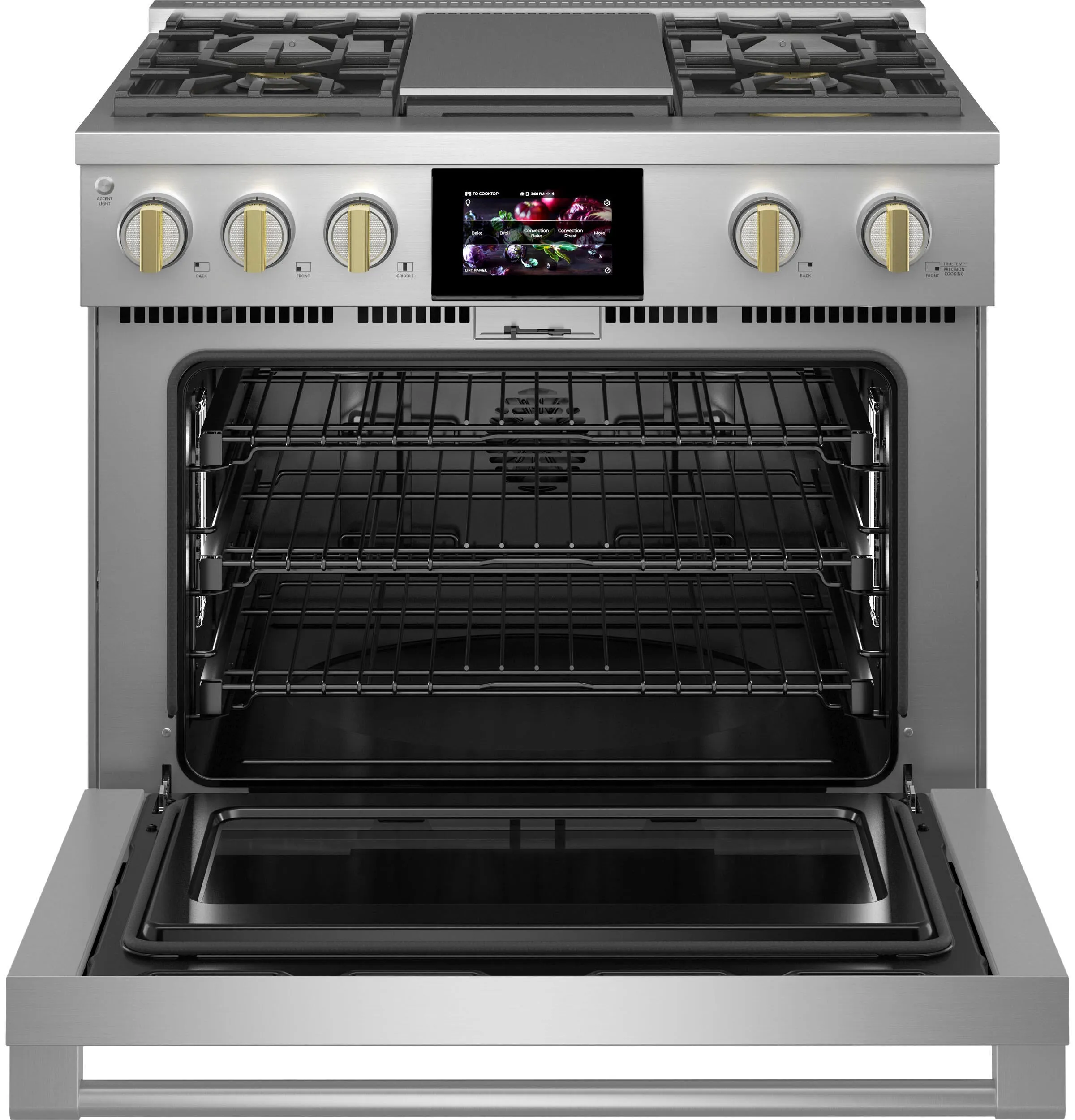 Monogram ZDP364NDTSS Monogram 36 Dual-Fuel Professional Range With 4 Burners And Griddle (Natural Gas)