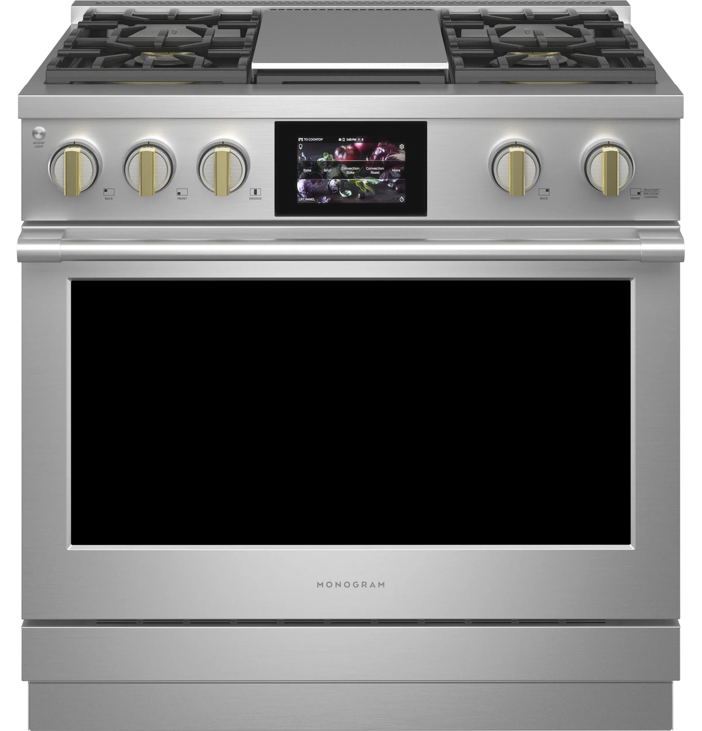 Monogram ZDP364NDTSS Monogram 36 Dual-Fuel Professional Range With 4 Burners And Griddle (Natural Gas)