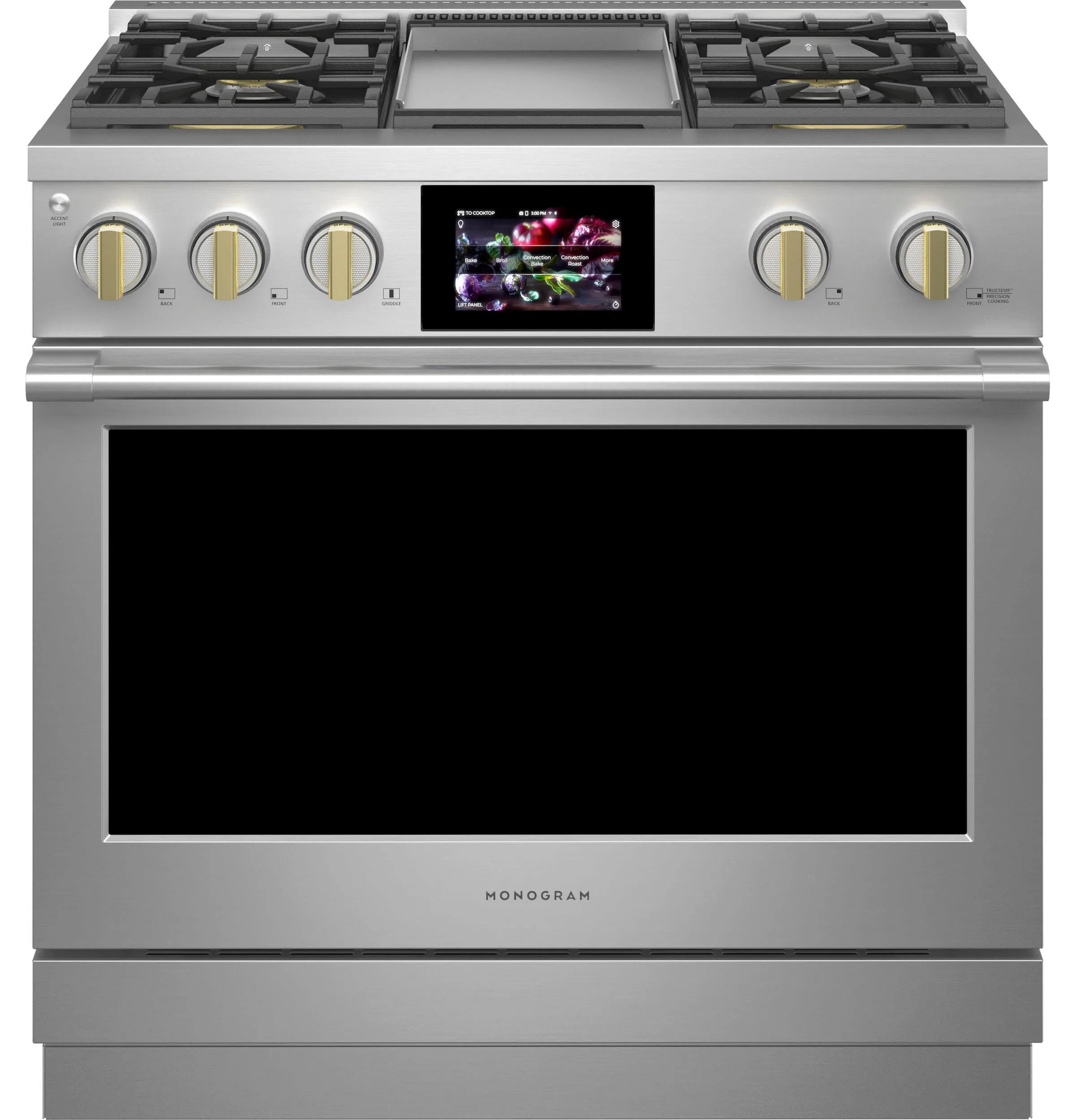 Monogram ZDP364NDTSS Monogram 36 Dual-Fuel Professional Range With 4 Burners And Griddle (Natural Gas)