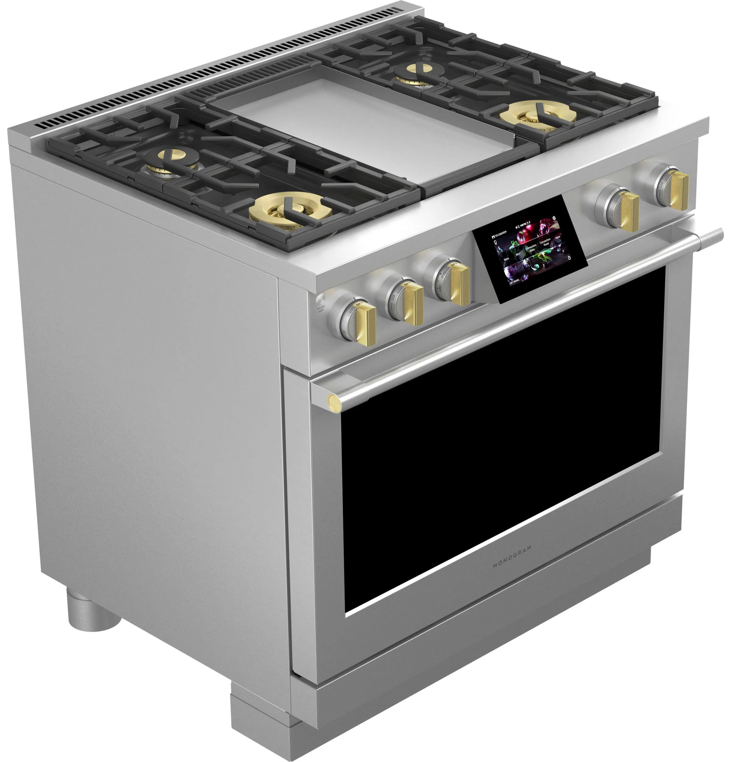 Monogram ZDP364NDTSS Monogram 36 Dual-Fuel Professional Range With 4 Burners And Griddle (Natural Gas)