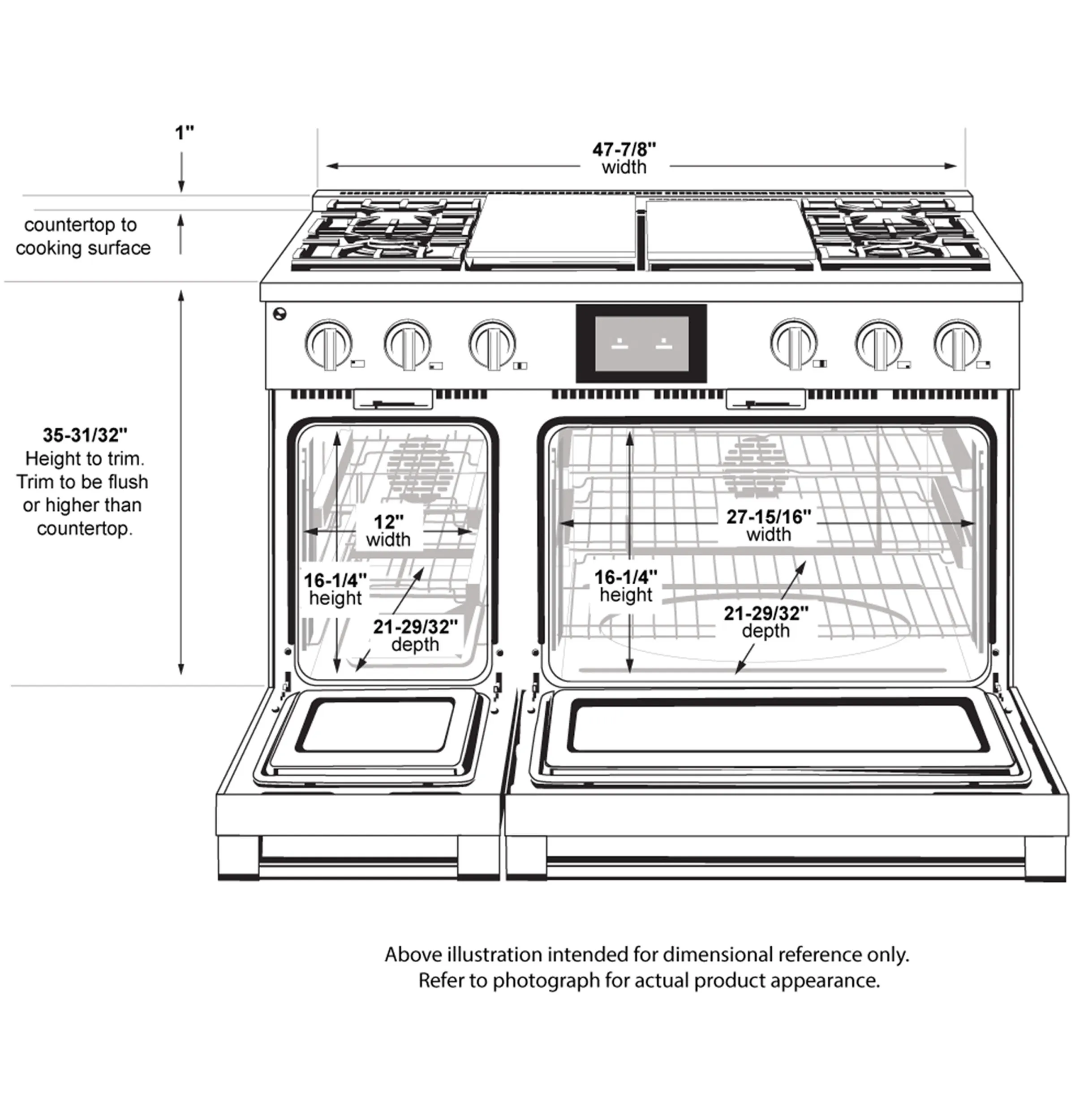 Monogram ZDP484NGTSS Monogram 48 Dual-Fuel Professional Range With 4 Burners. Grill. And Griddle