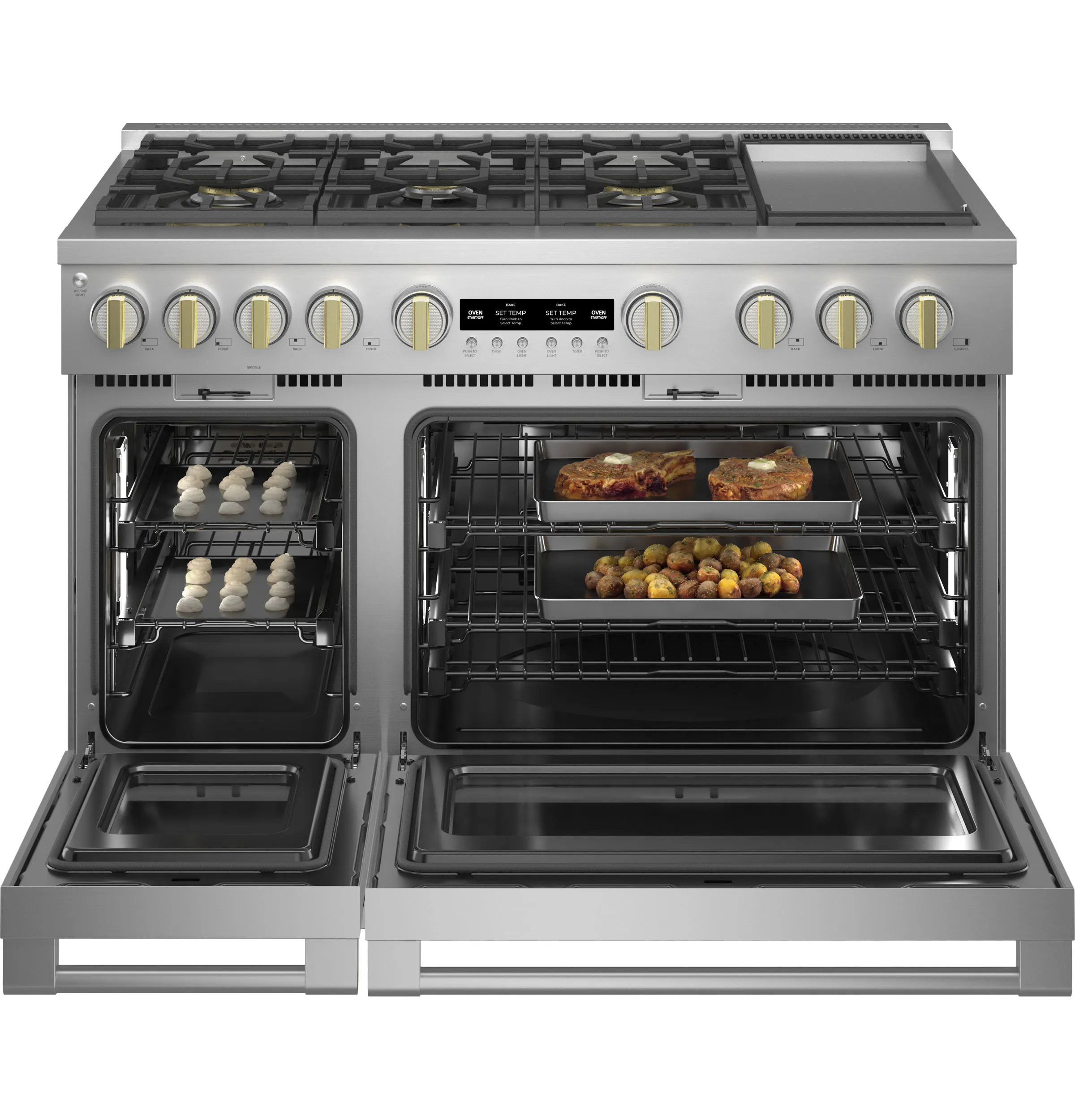 Monogram ZDP486NDTSS Monogram 48 Dual-Fuel Professional Range With 6 Burners And Griddle (Natural Gas)