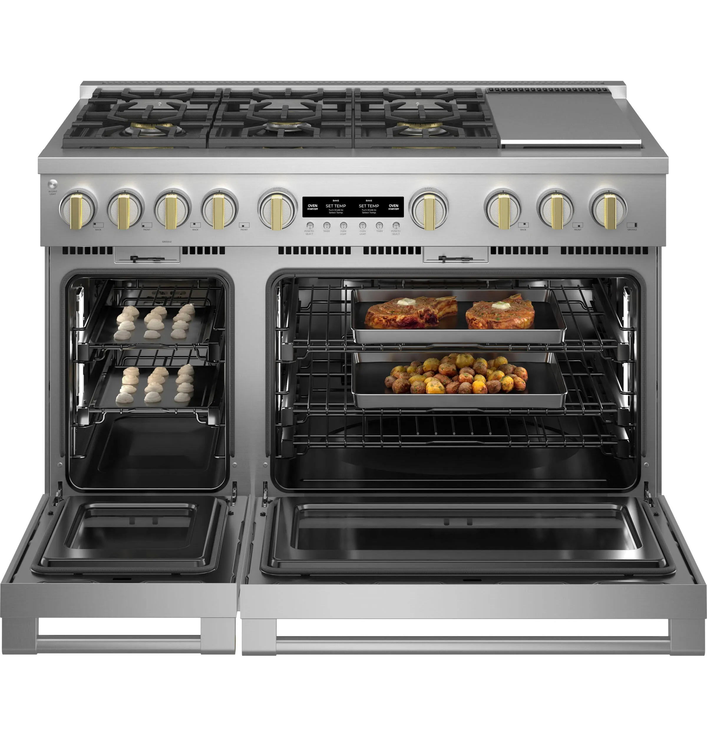 Monogram ZDP486NDTSS Monogram 48 Dual-Fuel Professional Range With 6 Burners And Griddle (Natural Gas)