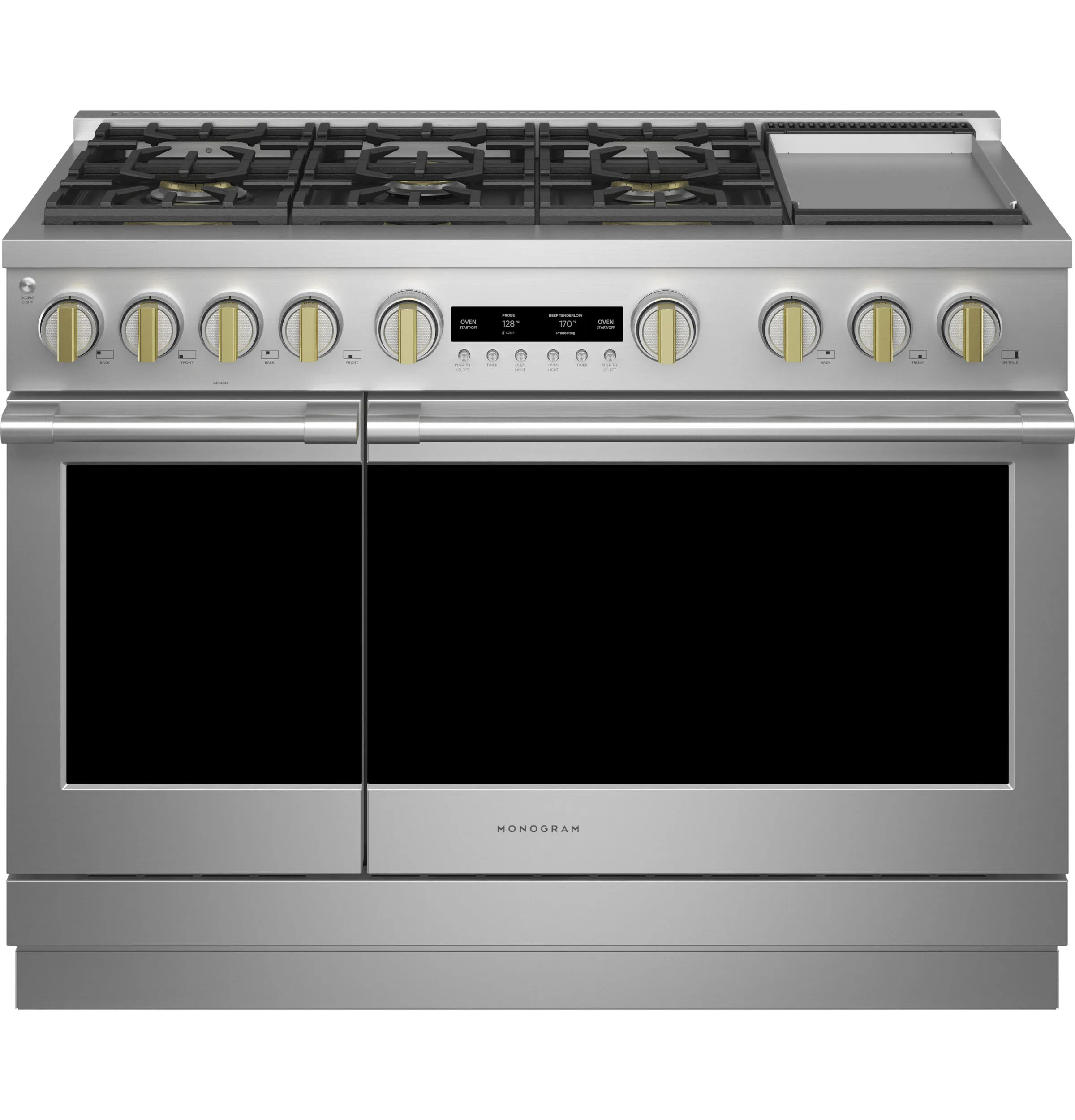 Monogram ZDP486NDTSS Monogram 48 Dual-Fuel Professional Range With 6 Burners And Griddle (Natural Gas)