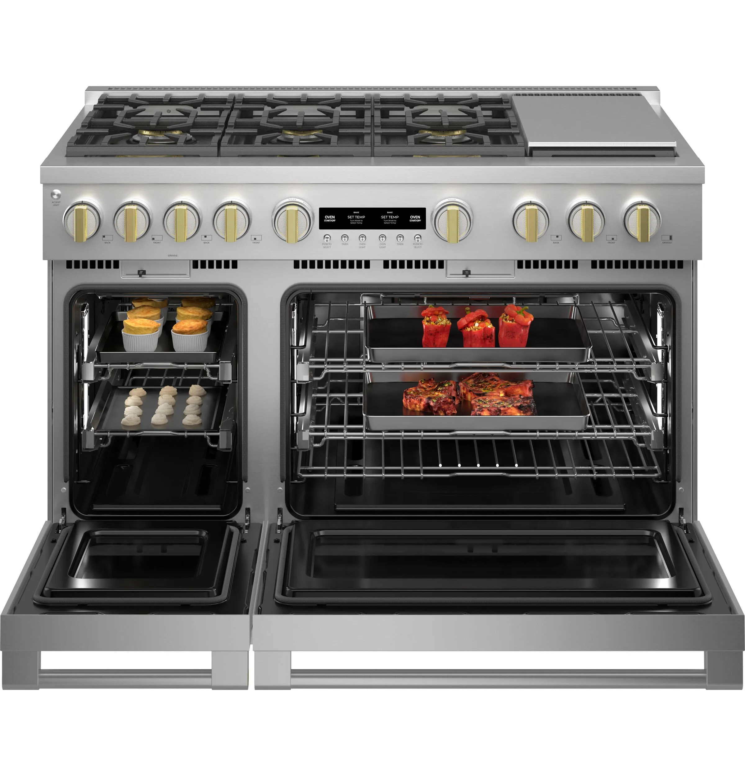 Monogram ZGP486NDTSS Monogram 48 All Gas Professional Range With 6 Burners And Griddle (Natural Gas)