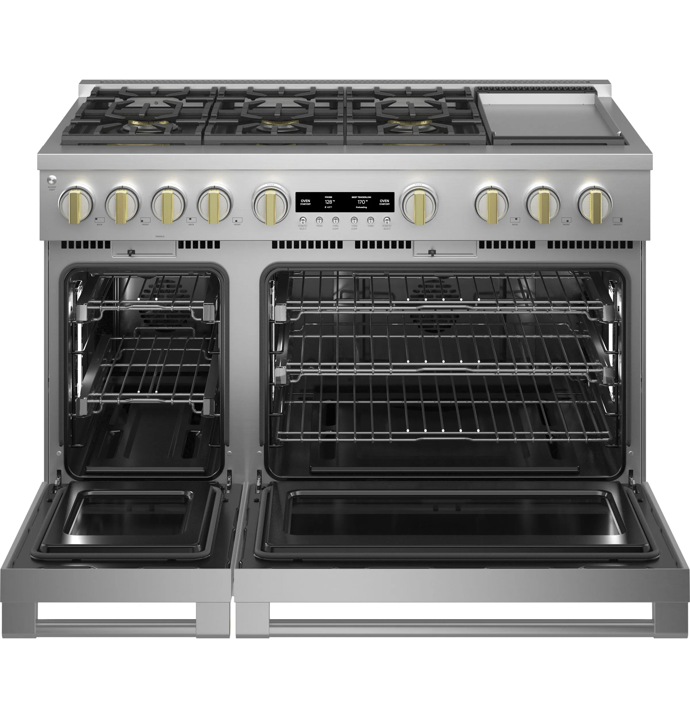 Monogram ZGP486NDTSS Monogram 48 All Gas Professional Range With 6 Burners And Griddle (Natural Gas)