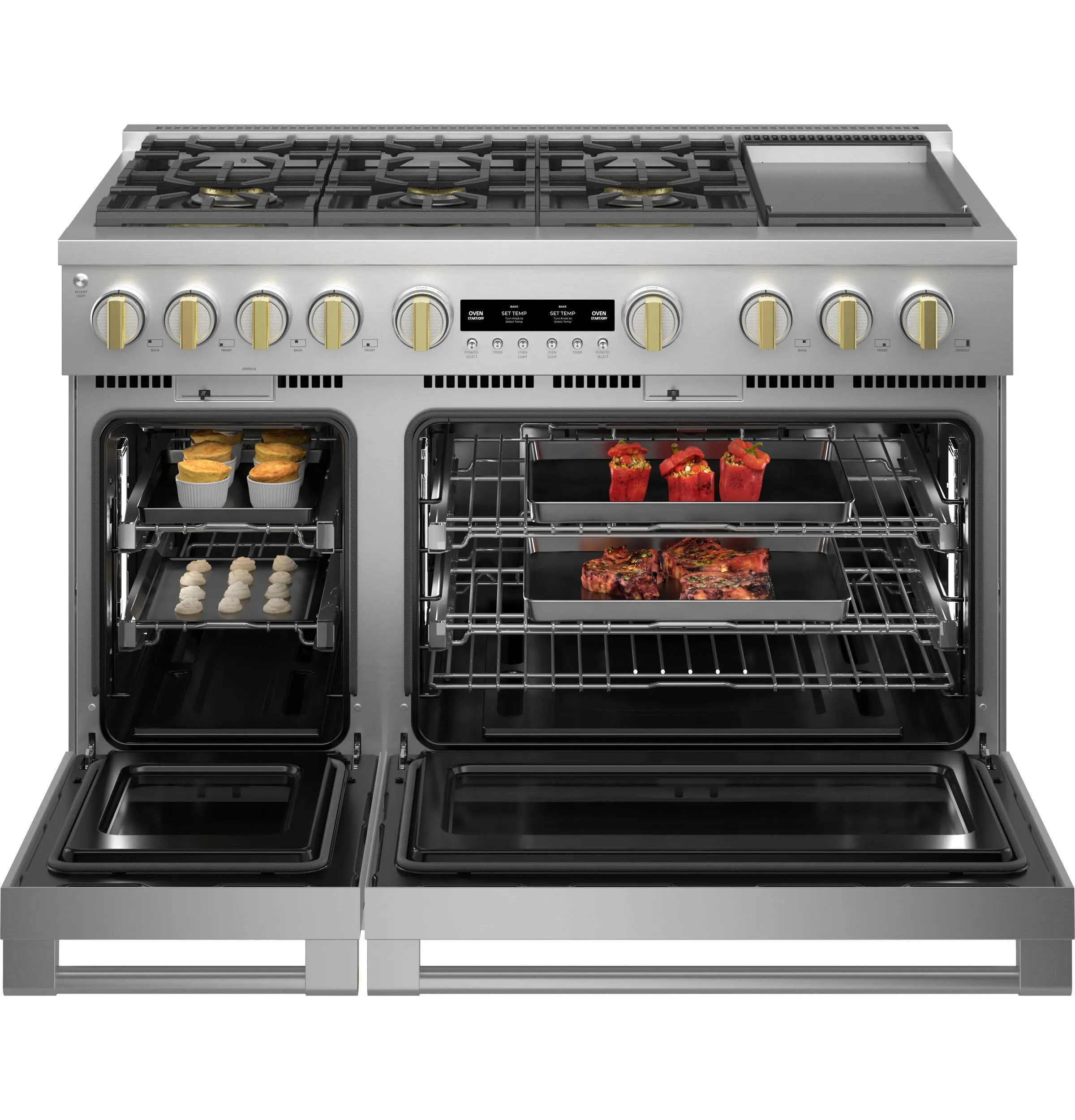 Monogram ZGP486NDTSS Monogram 48 All Gas Professional Range With 6 Burners And Griddle (Natural Gas)