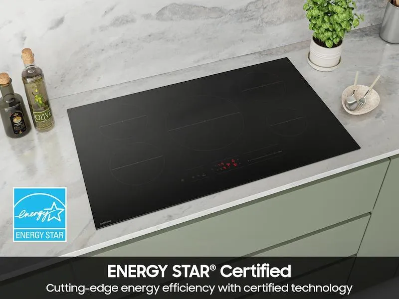 Samsung CC70F36S2DAA 36 Induction Cooktop With Anti-Scratch Matte Glass And Sync Burners In Black