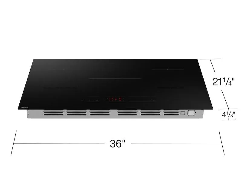 Samsung CC70F36S2DAA 36 Induction Cooktop With Anti-Scratch Matte Glass And Sync Burners In Black
