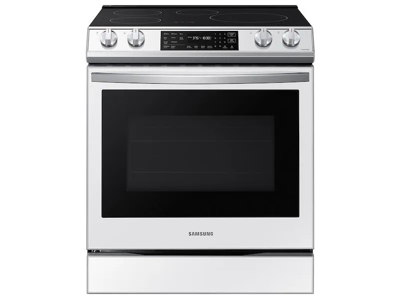 Samsung NE63BB861112 Bespoke 6.3 Cu. Ft. Smart Rapid Heat Induction Slide-In Range With Air Fry & Convection  In White Glass