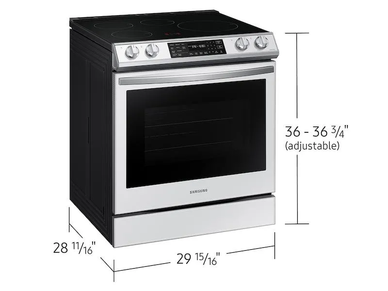 Samsung NE63BB861112 Bespoke 6.3 Cu. Ft. Smart Rapid Heat Induction Slide-In Range With Air Fry & Convection  In White Glass