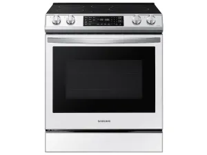 Samsung NE63BB861112 Bespoke 6.3 Cu. Ft. Smart Rapid Heat Induction Slide-In Range With Air Fry & Convection  In White Glass
