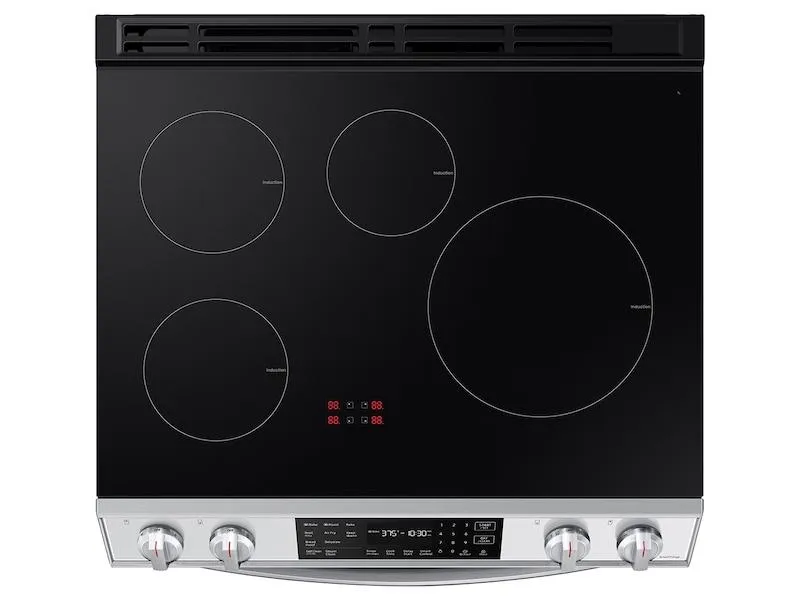 Samsung NE63BB861112 Bespoke 6.3 Cu. Ft. Smart Rapid Heat Induction Slide-In Range With Air Fry & Convection  In White Glass