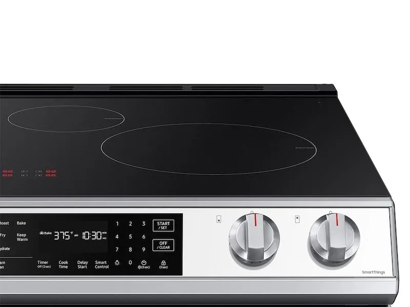 Samsung NE63BB861112 Bespoke 6.3 Cu. Ft. Smart Rapid Heat Induction Slide-In Range With Air Fry & Convection  In White Glass