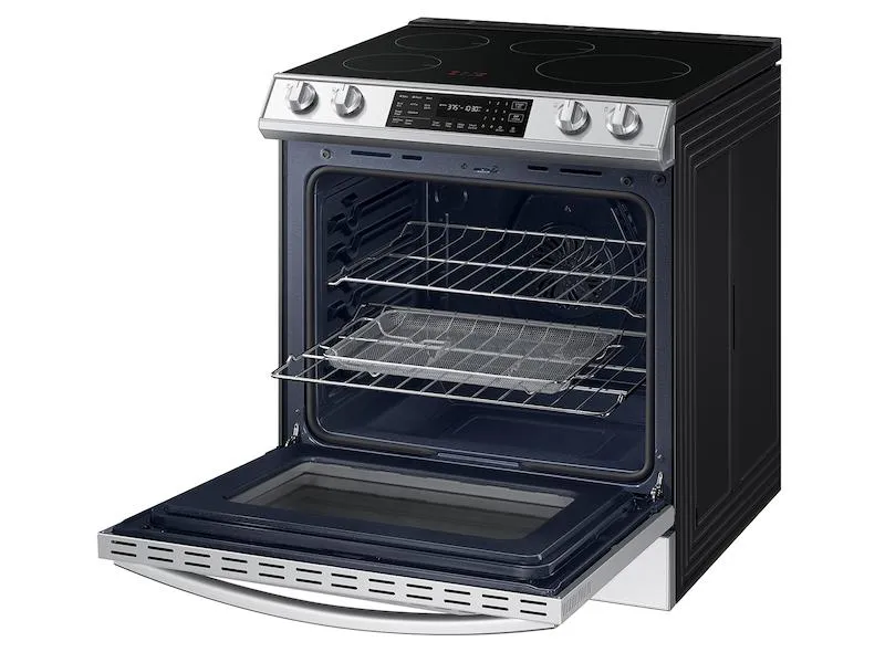 Samsung NE63BB861112 Bespoke 6.3 Cu. Ft. Smart Rapid Heat Induction Slide-In Range With Air Fry & Convection  In White Glass