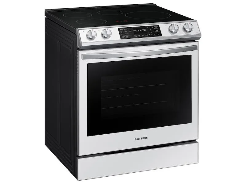 Samsung NE63BB861112 Bespoke 6.3 Cu. Ft. Smart Rapid Heat Induction Slide-In Range With Air Fry & Convection  In White Glass