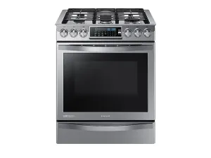 Samsung NX58H9950WS 5.8 Cu. Ft. Chef Collection Slide-In Gas Range With True Convection In Stainless Steel