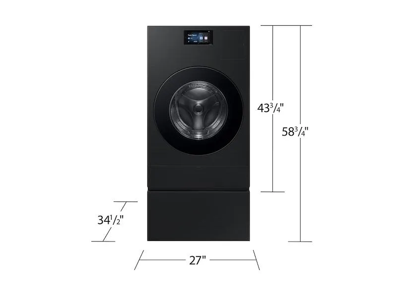 Samsung WE702NB Bespoke Ai Laundry Combo&#8482; Pedestal With Storage Drawer In Brushed Black