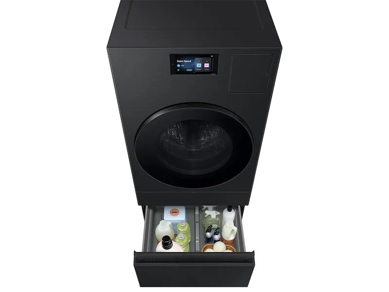 Samsung WE702NB Bespoke Ai Laundry Combo&#8482; Pedestal With Storage Drawer In Brushed Black