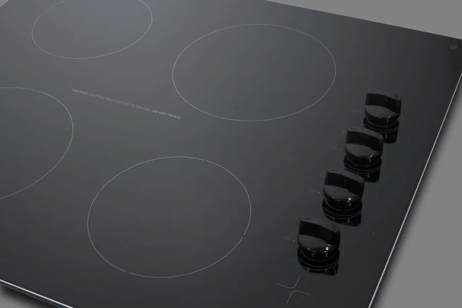 Summit CR4B242BL 24 Wide 230V 4-Burner Radiant Cooktop