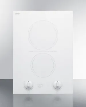 Summit CREK2W 15 Wide 230V 2-Burner Radiant Cooktop