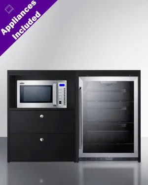 Summit CWSUITE52G 52 Wide Casework Suite With Beverage Center And Microwave. Ada Height