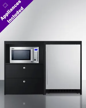 Summit CWSUITE52R 52 Wide Casework Suite With Refrigerator And Microwave. Ada Height