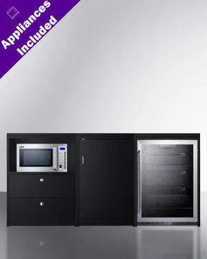 Summit CWSUITE74G 74 Wide Casework Suite With Beverage Center And Microwave. Ada Height