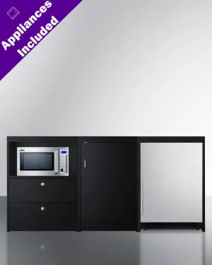 Summit CWSUITE74R 74 Wide Casework Suite With Refrigerator And Microwave. Ada Height
