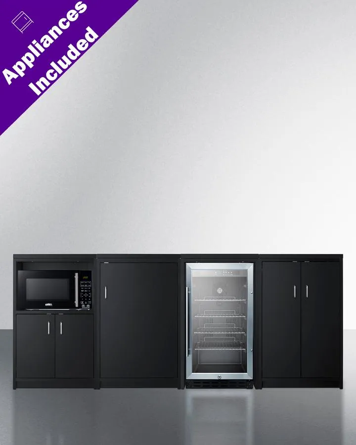 Summit CWSUITE85G 85 Wide Casework Suite With Beverage Center And Microwave. Ada Height