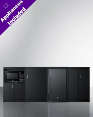 Summit CWSUITE85R 85 Wide Casework Suite With Refrigerator And Microwave. Ada Height