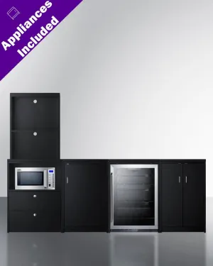 Summit CWSUITE95G 95 Wide Casework Suite With Beverage Center And Microwave. Ada Height