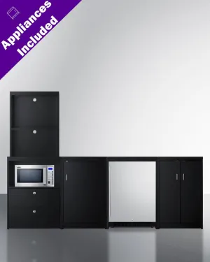 Summit CWSUITE95R 95 Wide Casework Suite With Refrigerator And Microwave. Ada Height