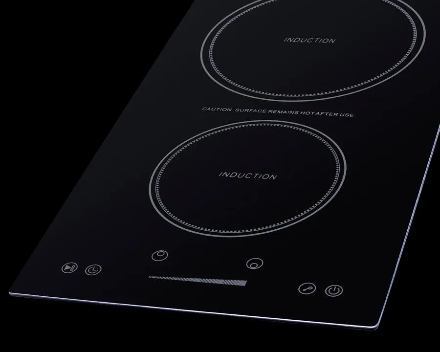 Summit SINCH115V2B 12 Wide 115V 2-Zone Induction Cooktop With Safety Shutoff
