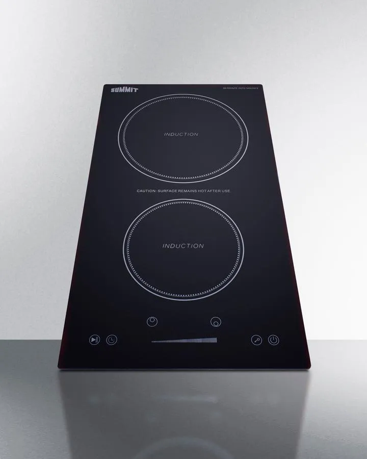 Summit SINCH115V2B 12 Wide 115V 2-Zone Induction Cooktop With Safety Shutoff