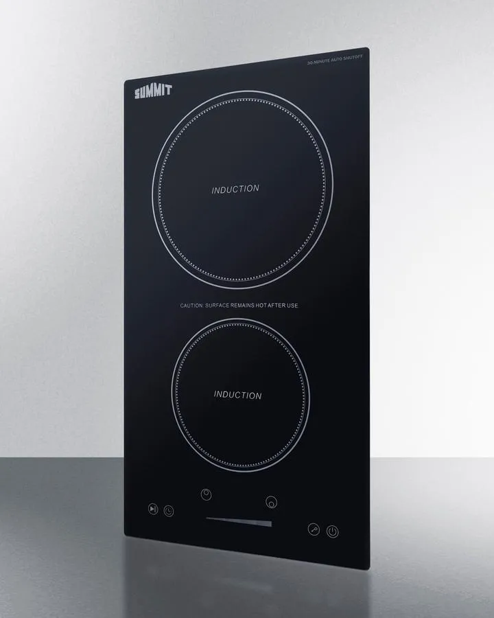 Summit SINCH115V2B 12 Wide 115V 2-Zone Induction Cooktop With Safety Shutoff