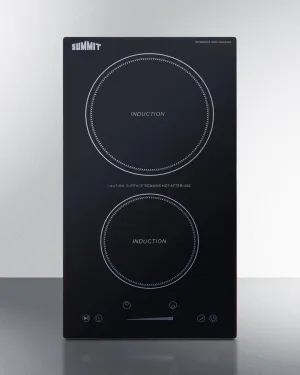 Summit SINCH115V2B 12 Wide 115V 2-Zone Induction Cooktop With Safety Shutoff