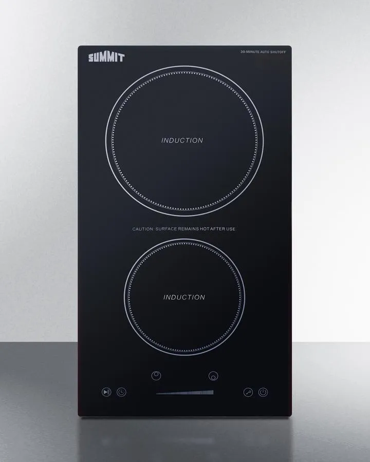 Summit SINCH115V2B 12 Wide 115V 2-Zone Induction Cooktop With Safety Shutoff
