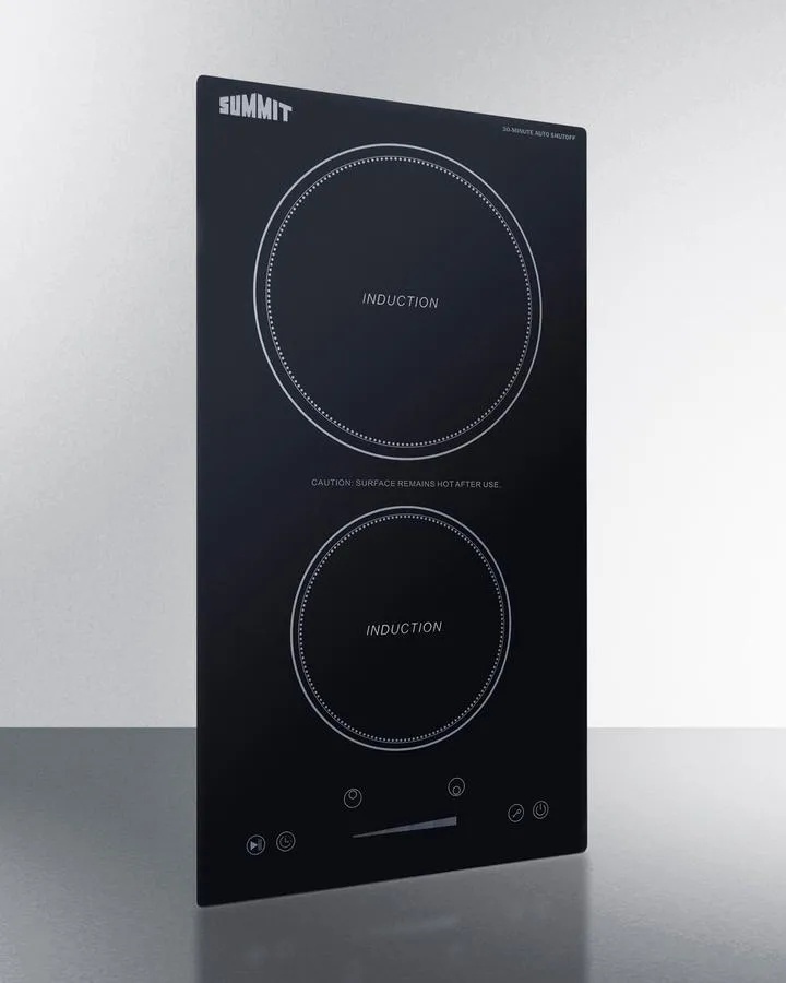 Summit SINCH115V2B 12 Wide 115V 2-Zone Induction Cooktop With Safety Shutoff